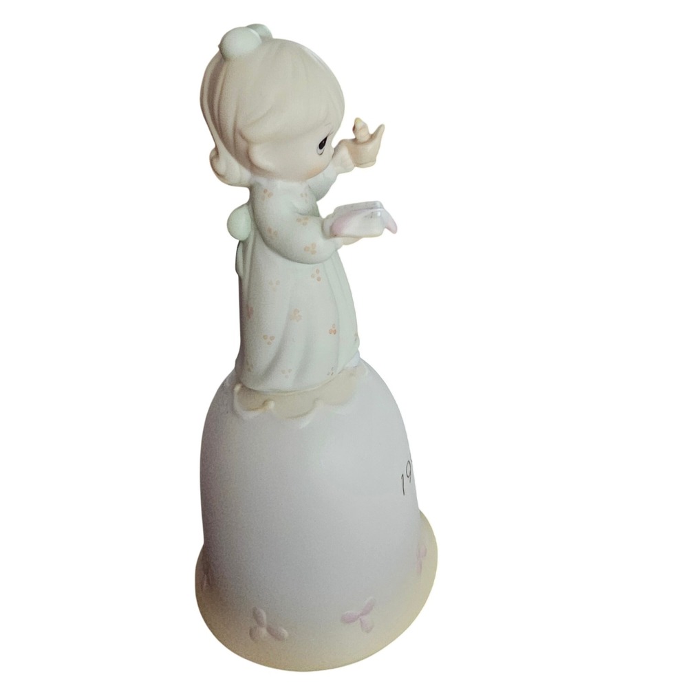 Precious Moments 1990 Once Upon A Holy Night Bell Figurine 523828 Enesco Vintage - Picture 4 of 5